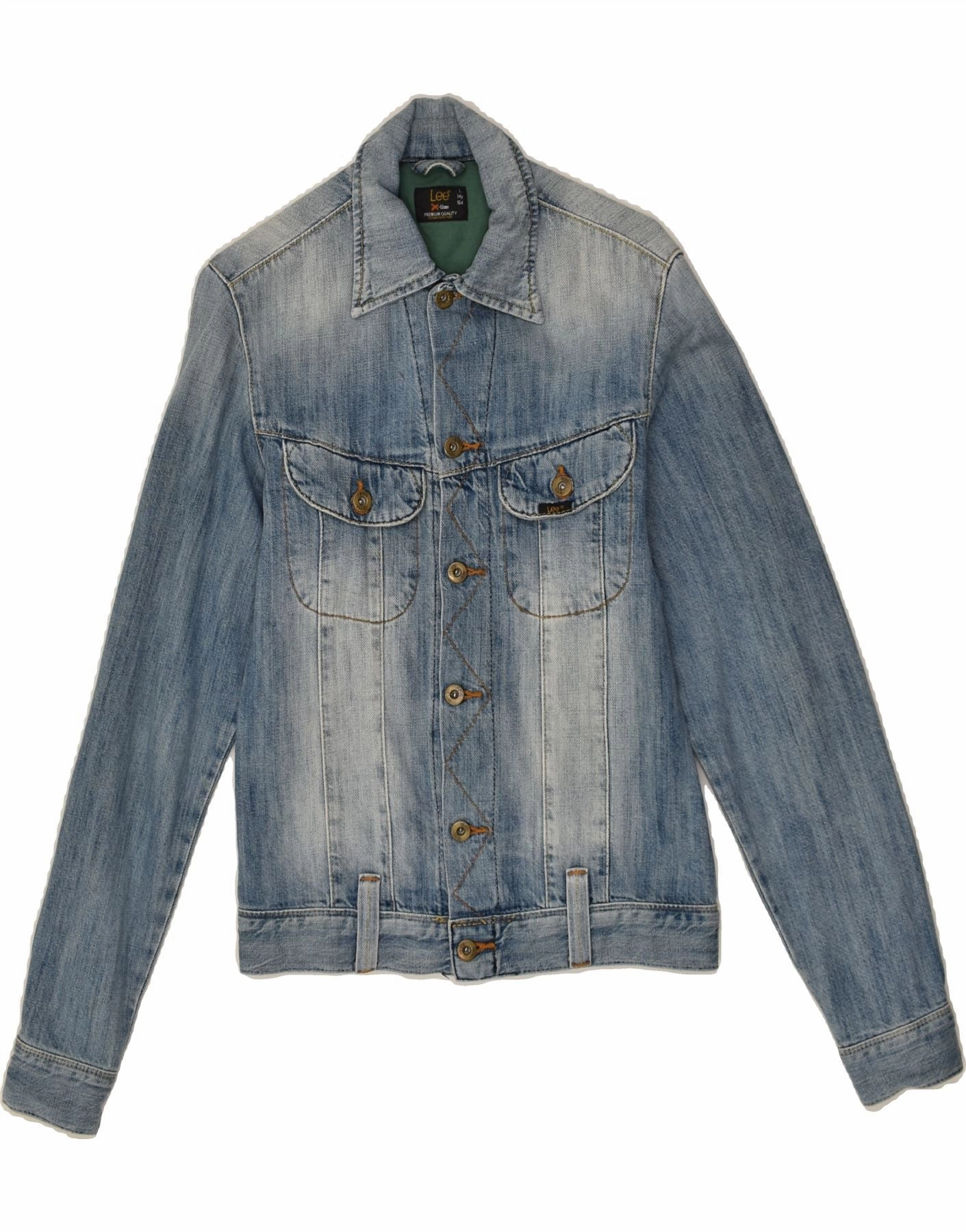 LEE Boys Denim Jacket 13-14 Years Large  Blue Cotton Light Motion Dual Layer Ventilation