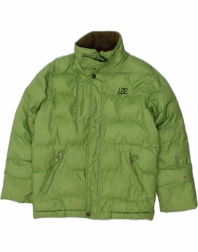 LEE Boys Padded Jacket 9-10 Years Small Green Polyester Insulated Wear
