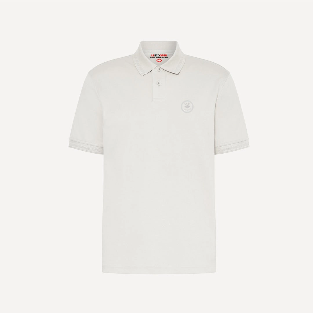Lee Cooper Men White Polo Feminine Touch RibbedNeckBanding