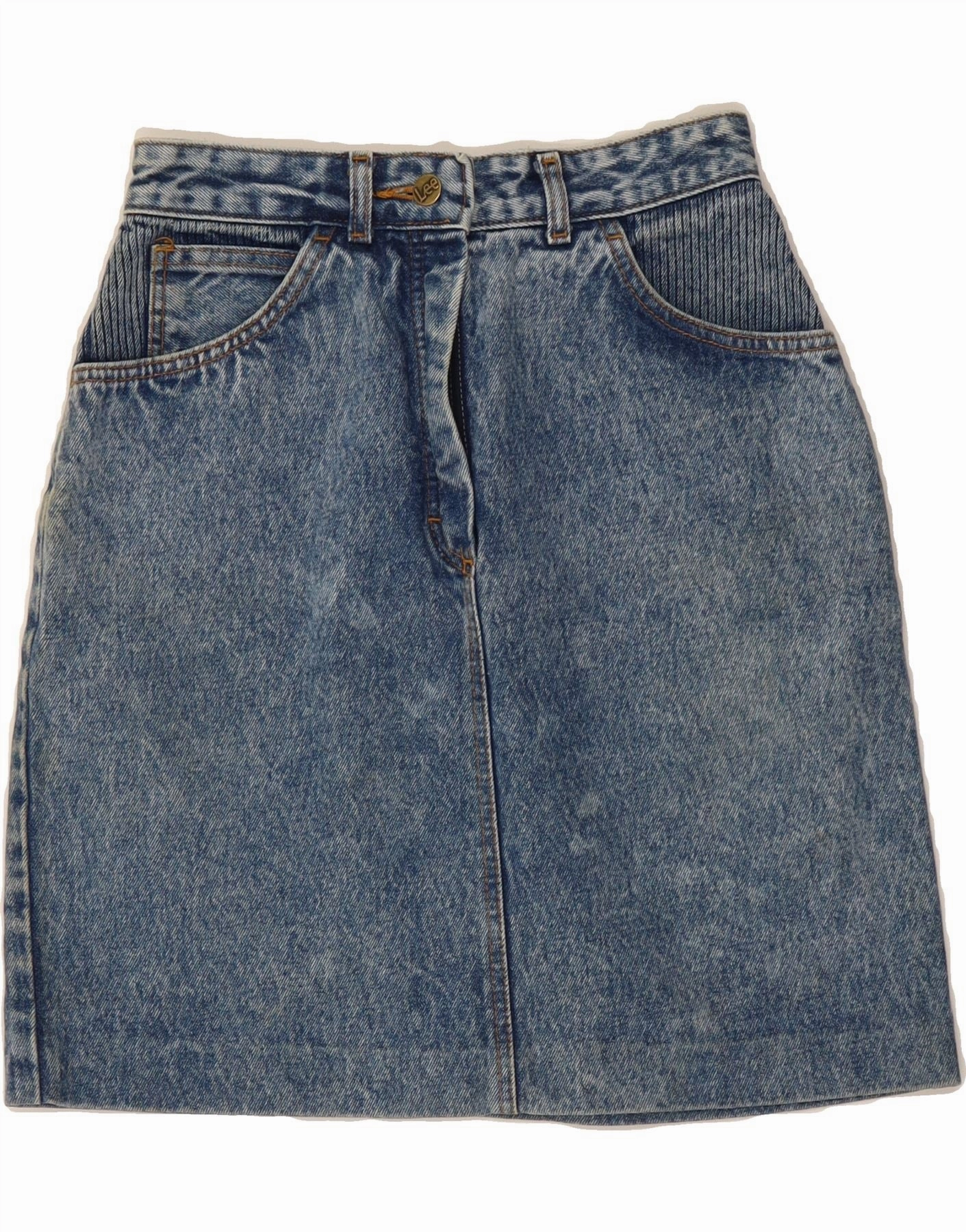LEE Girls Denim Skirt 13-14 Years W26 Blue Cotton Fall Mood Winter Layer