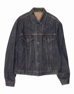 LEVI'S Boys 70500 Denim Jacket 15-16 Years XL Navy Blue Cotton Weatherproof Coating