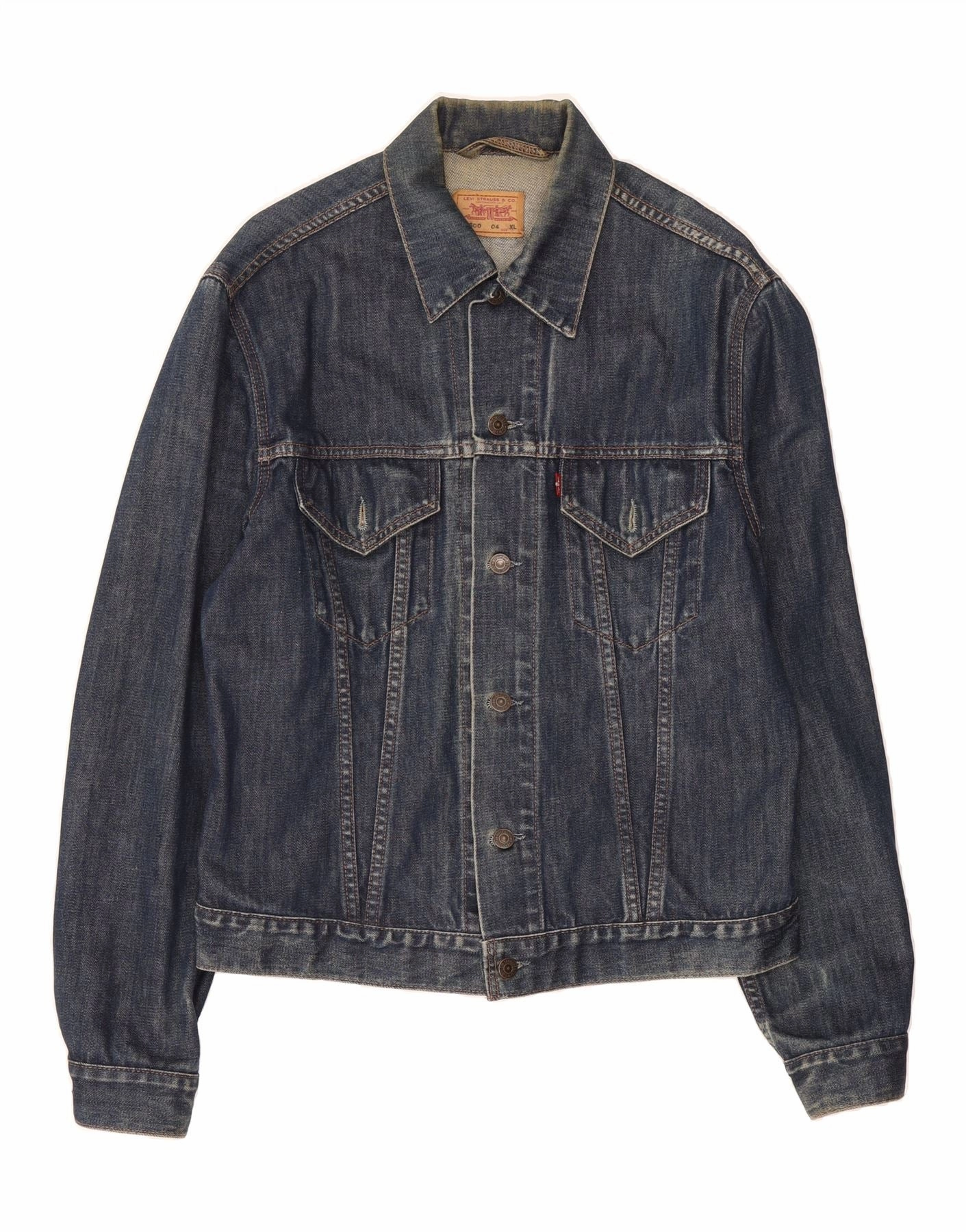 LEVI'S Boys 70500 Denim Jacket 15-16 Years XL Navy Blue Cotton Weatherproof Coating