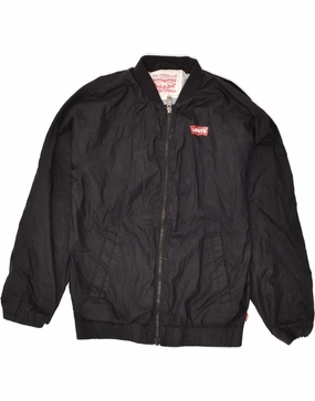 LEVI'S Boys Bomber Jacket 9-10 Years Black Polyester City Ready snap-up