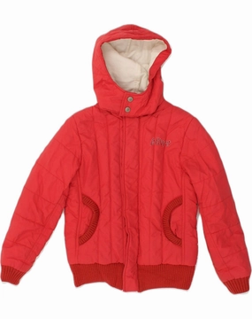 Thermal Insulation LEVI'S Boys Hooded Padded Jacket 11-12 Years Red Polyamide