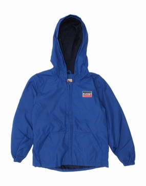 LEVI'S Boys Hooded Rain Jacket 4-5 Years Blue Polyester Snow Prep Universal Backpack Compatibility