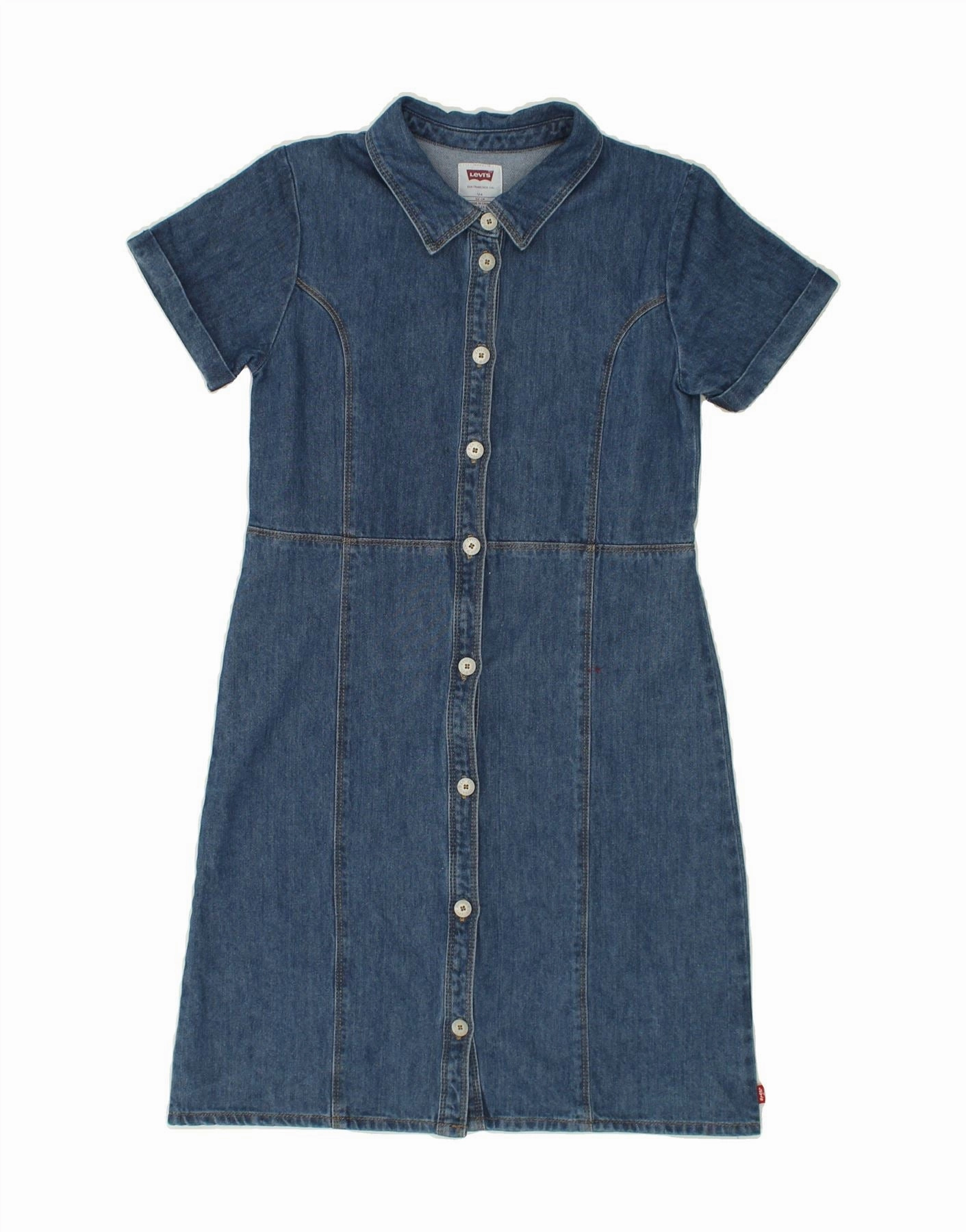 Bold Touch Flattering Comfort Wear LEVI'S Girls Denim Dress 11-12 Years Blue Cotton