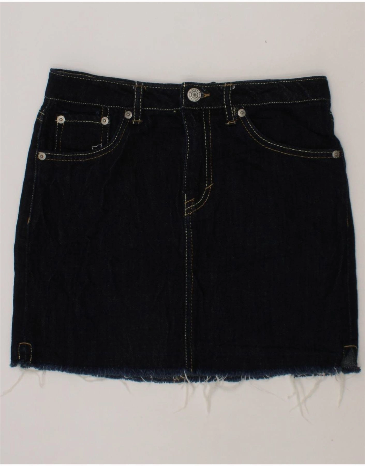 understated look Understated Charm LEVI'S Girls Denim Skirt 13-14 Years W26  Navy Blue Cotton