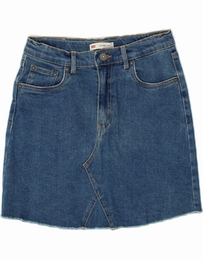 LEVI'S Girls High Rise Denim Skirt 13-14 Years W28  Blue Cotton Day Fit