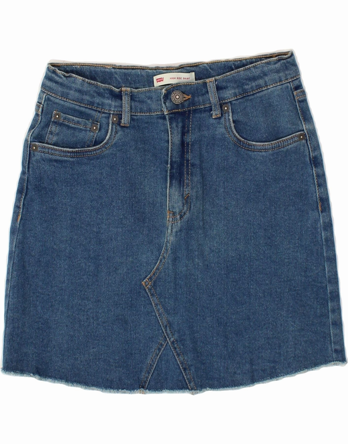 LEVI'S Girls High Rise Denim Skirt 13-14 Years W28  Blue Cotton Day Fit