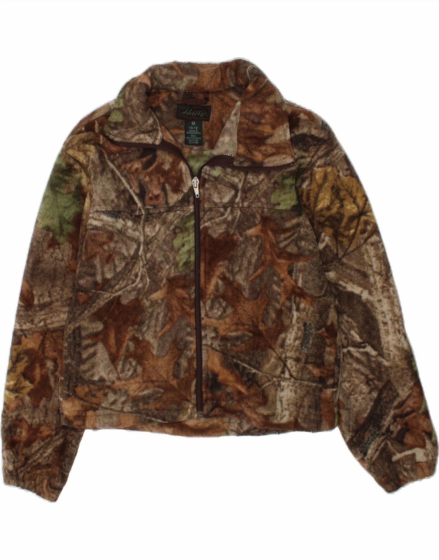 Water Repellent Finish Minimal Look LIBERTY Boys Fleece Jacket 10-11 Years Medium  Brown Camouflage Polyester