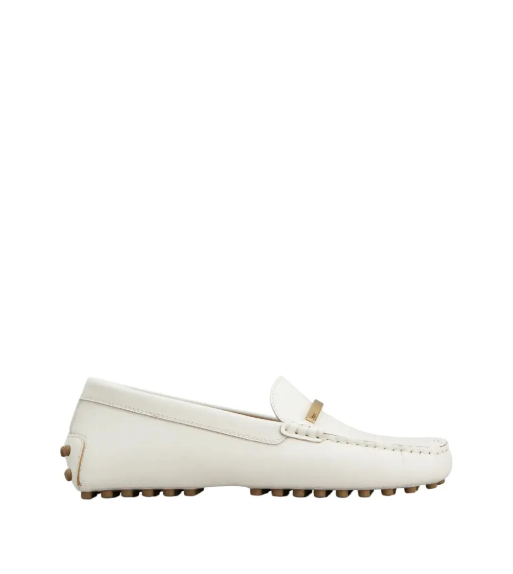 Light Cream Minimalist Loafers Wood Walk Cloud Flow