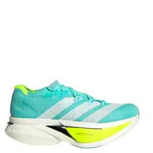 Lightweight Responsive Foam advanced runner running wear Adidas Unisex Adizero Prime X3 Strung Running Shoes in Flash Aqua/Zero Metalic/Lucid Lemon AW25