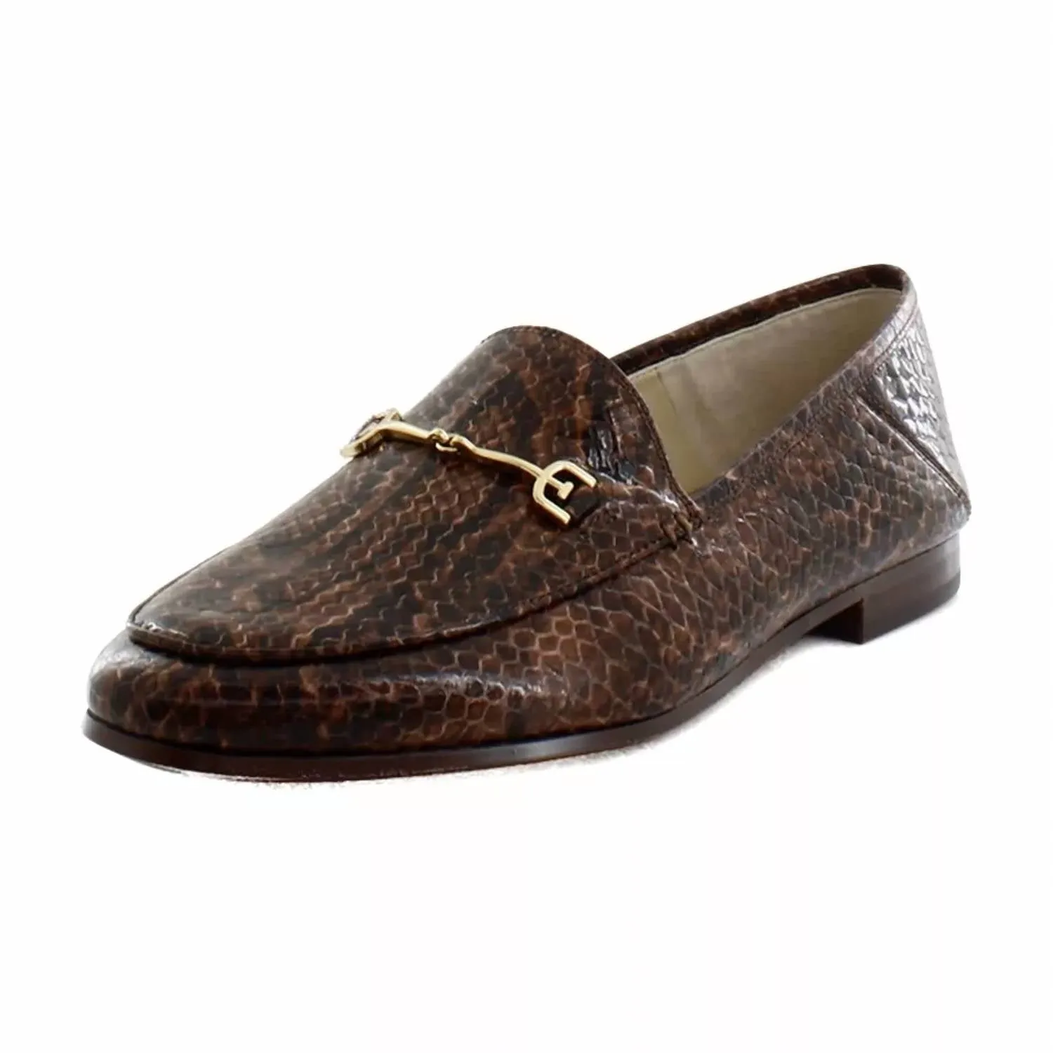 Women's Loraine Loafers In Brown Snake Print Leather Event Walk Natural Shape