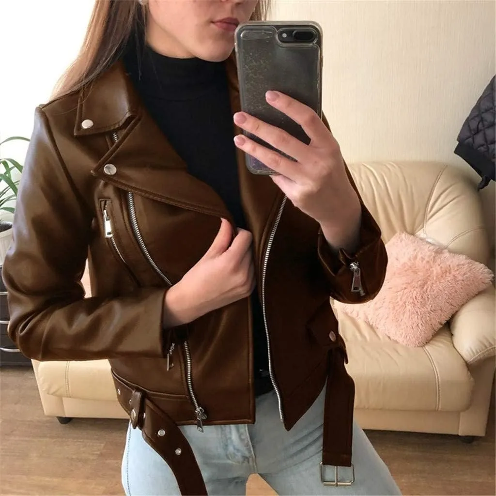 Light Weight Jackets Womens Oversized Leather Jacket Moto Biker Motocycle Coat Fall Fashion Outfits Clothes 2024
