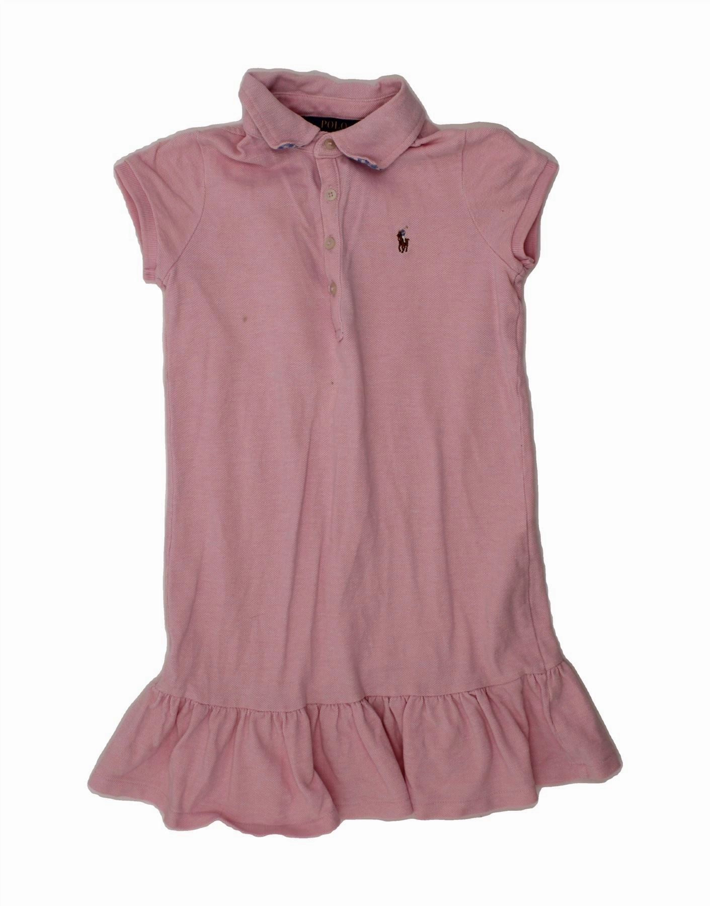 Vintage feel Short Sleeve POLO RALPH LAUREN Girls Polo Dress 4-5 Years Pink Cotton