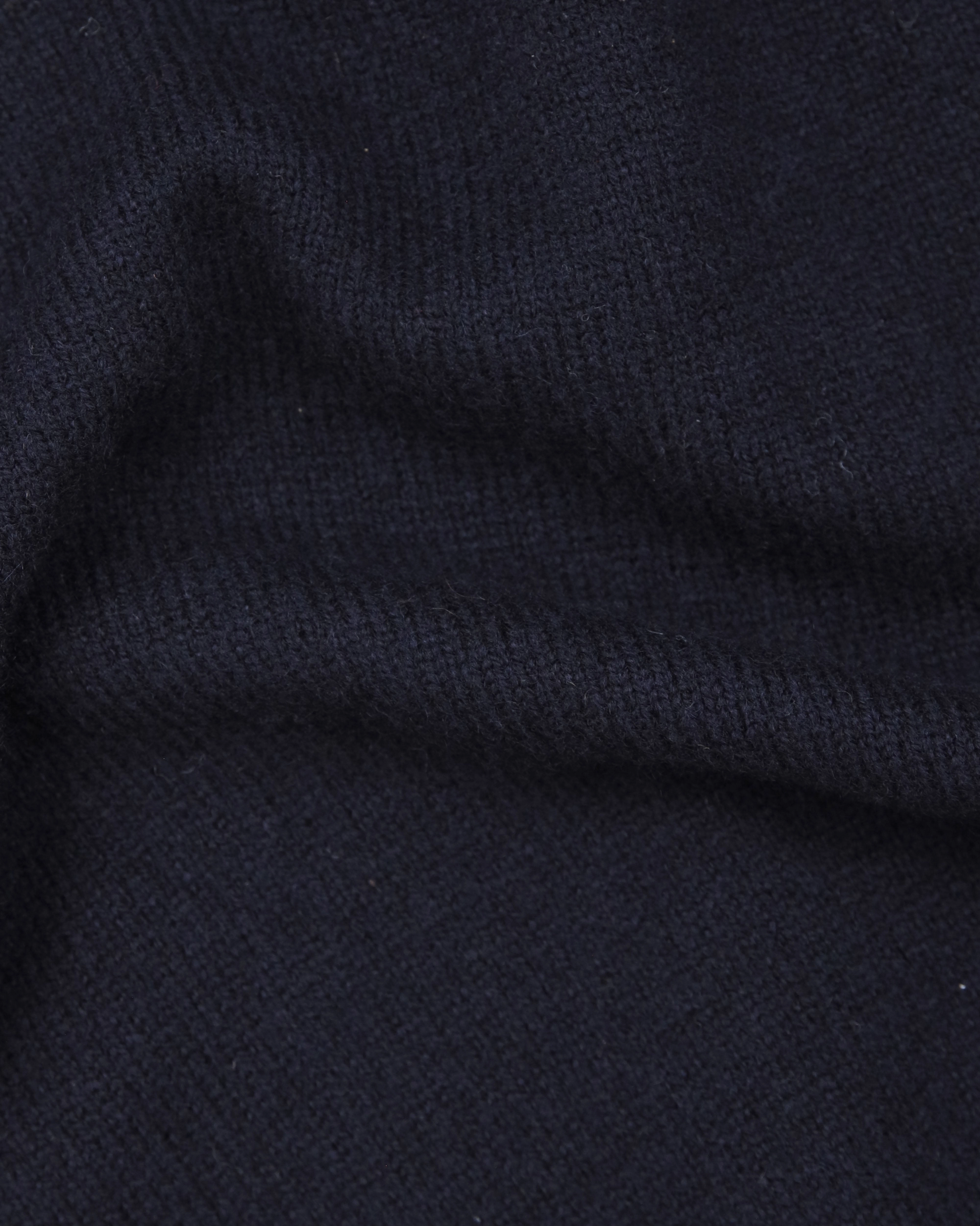 Luxe Wear Navy Lambswool V-neck Sweater