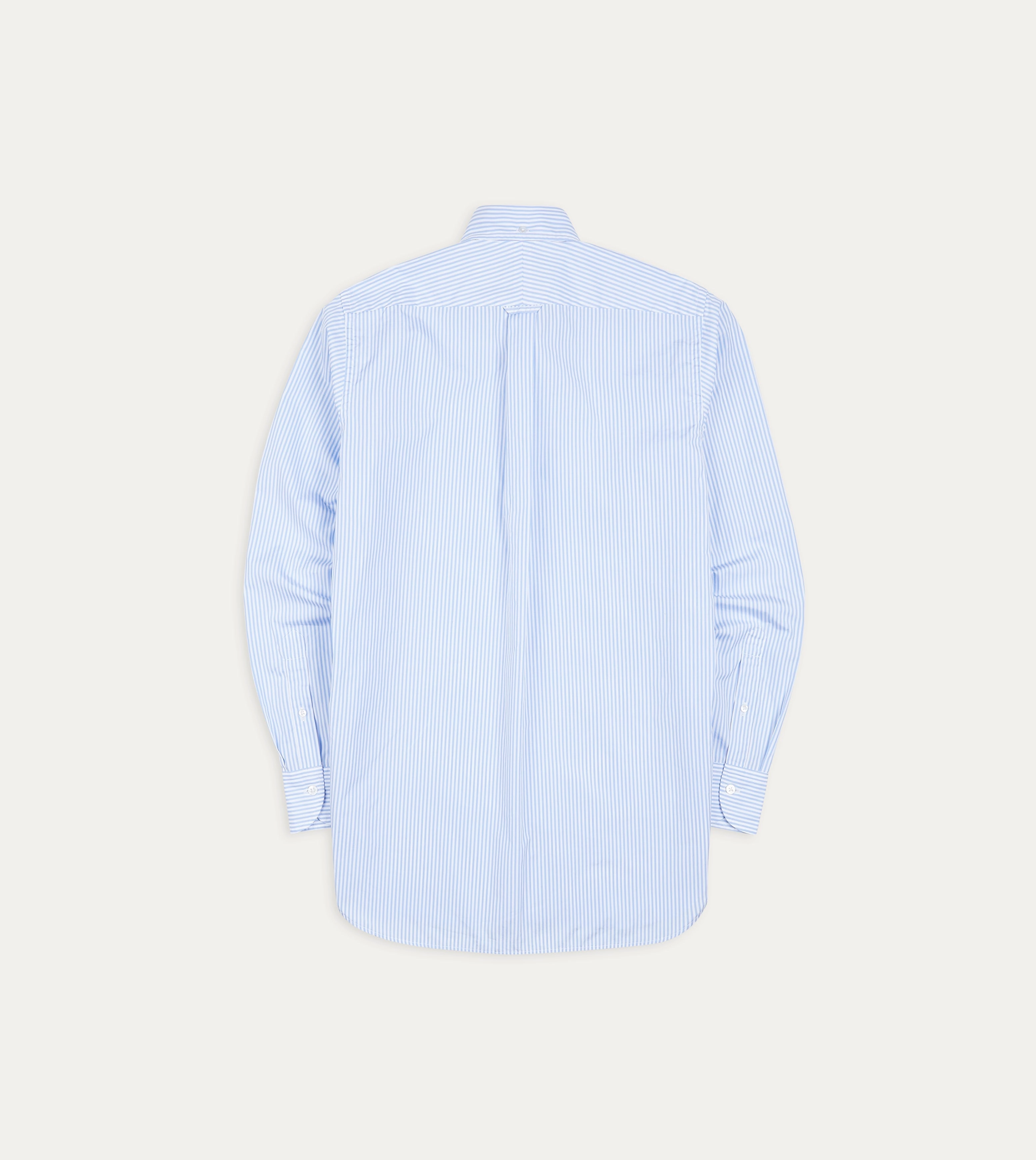 Light Blue Bengal Stripe Cotton Poplin Button-Down Shirt Fade Resistant Formula