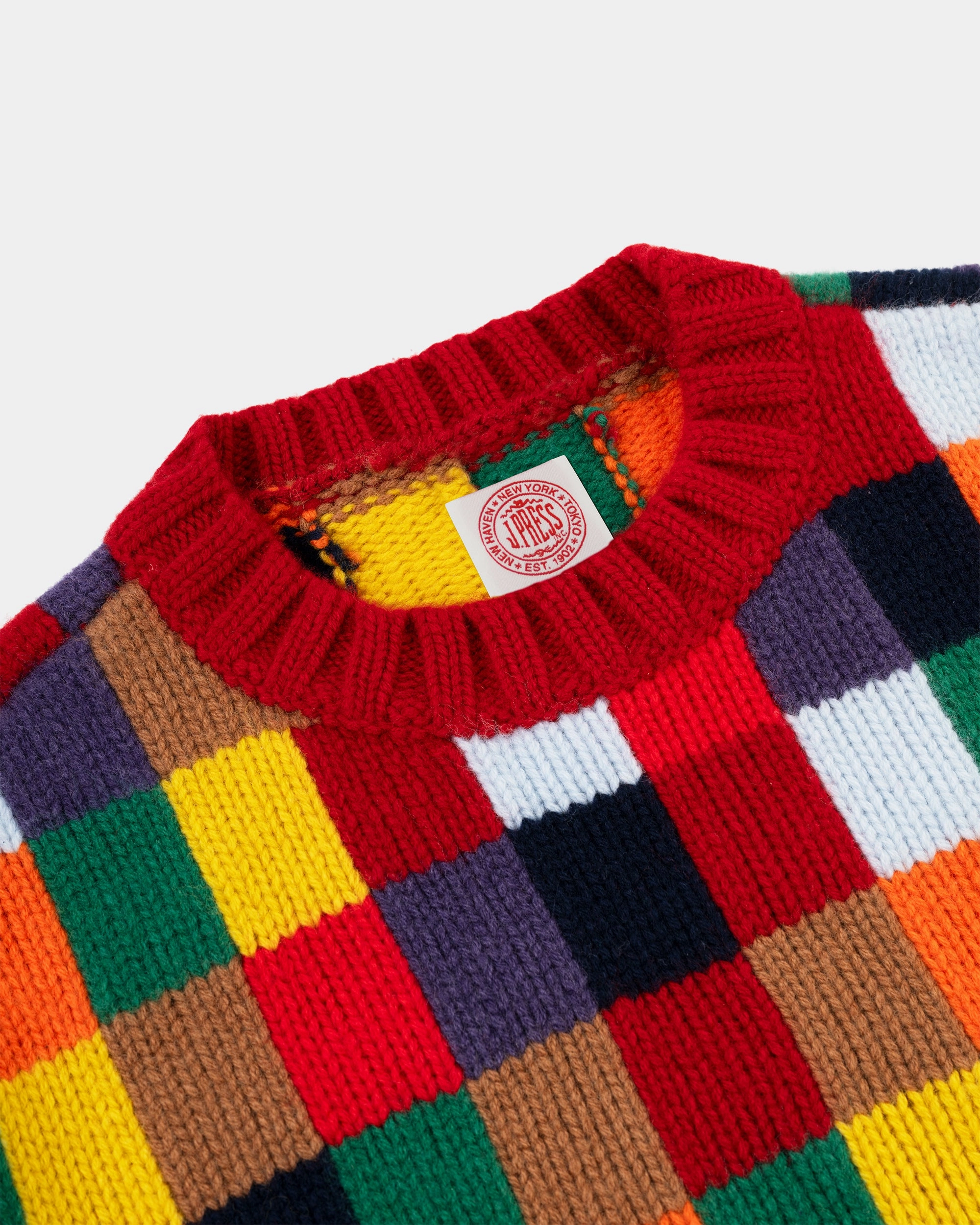 Patchwork Wool Sweater Cozy Knit Design