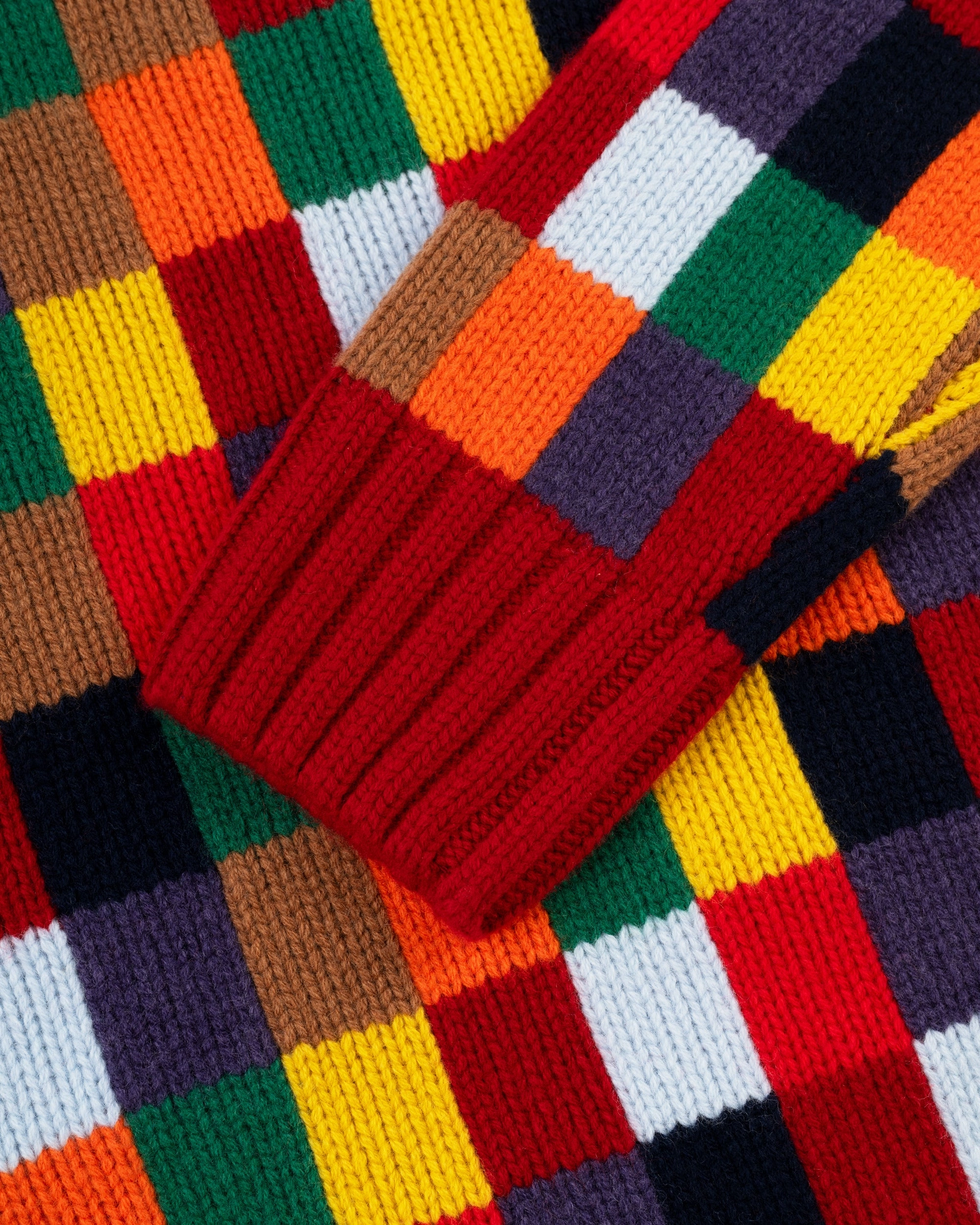 fuzzy texture Essential Comfort Patchwork Wool Sweater