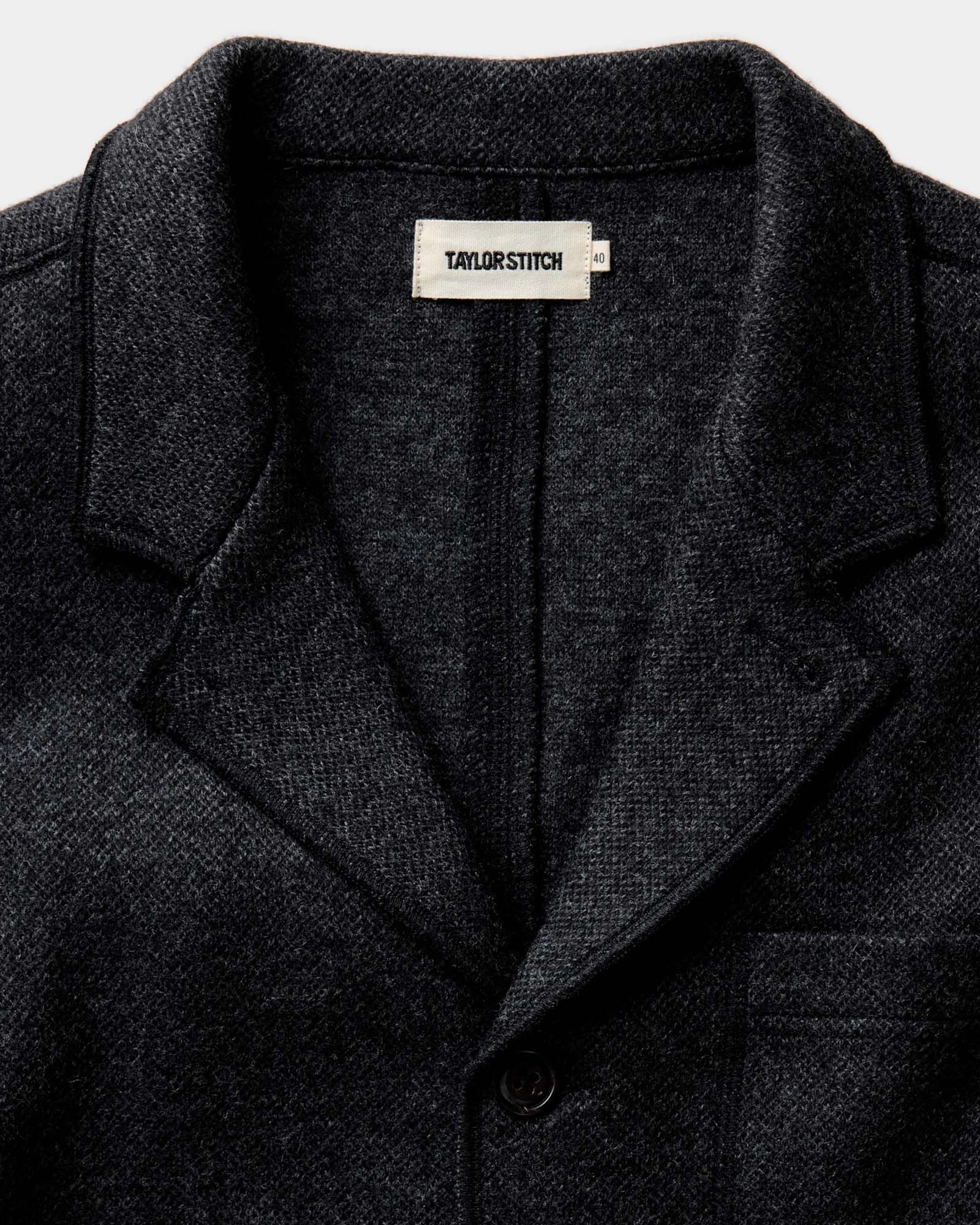 The Evans Blazer in Charcoal Birdseye Wool Stretch Knit