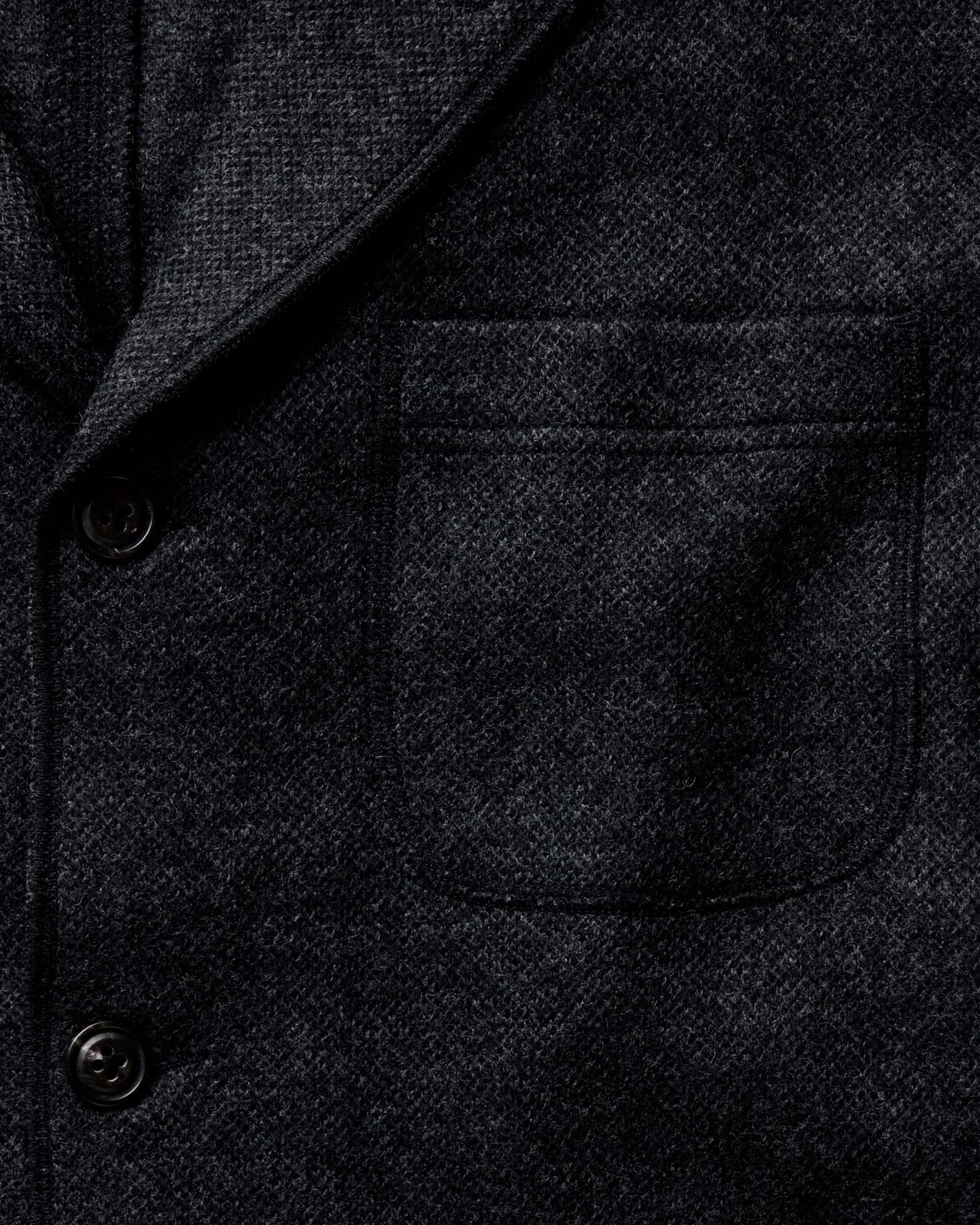 Cozy Texture The Evans Blazer in Charcoal Birdseye Wool