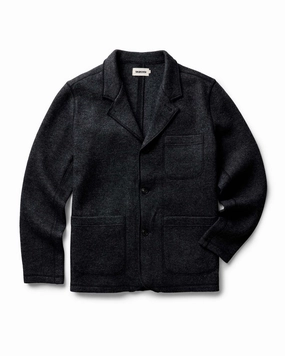 The Evans Blazer in Charcoal Birdseye Wool premium fabric Winter Ready Knit
