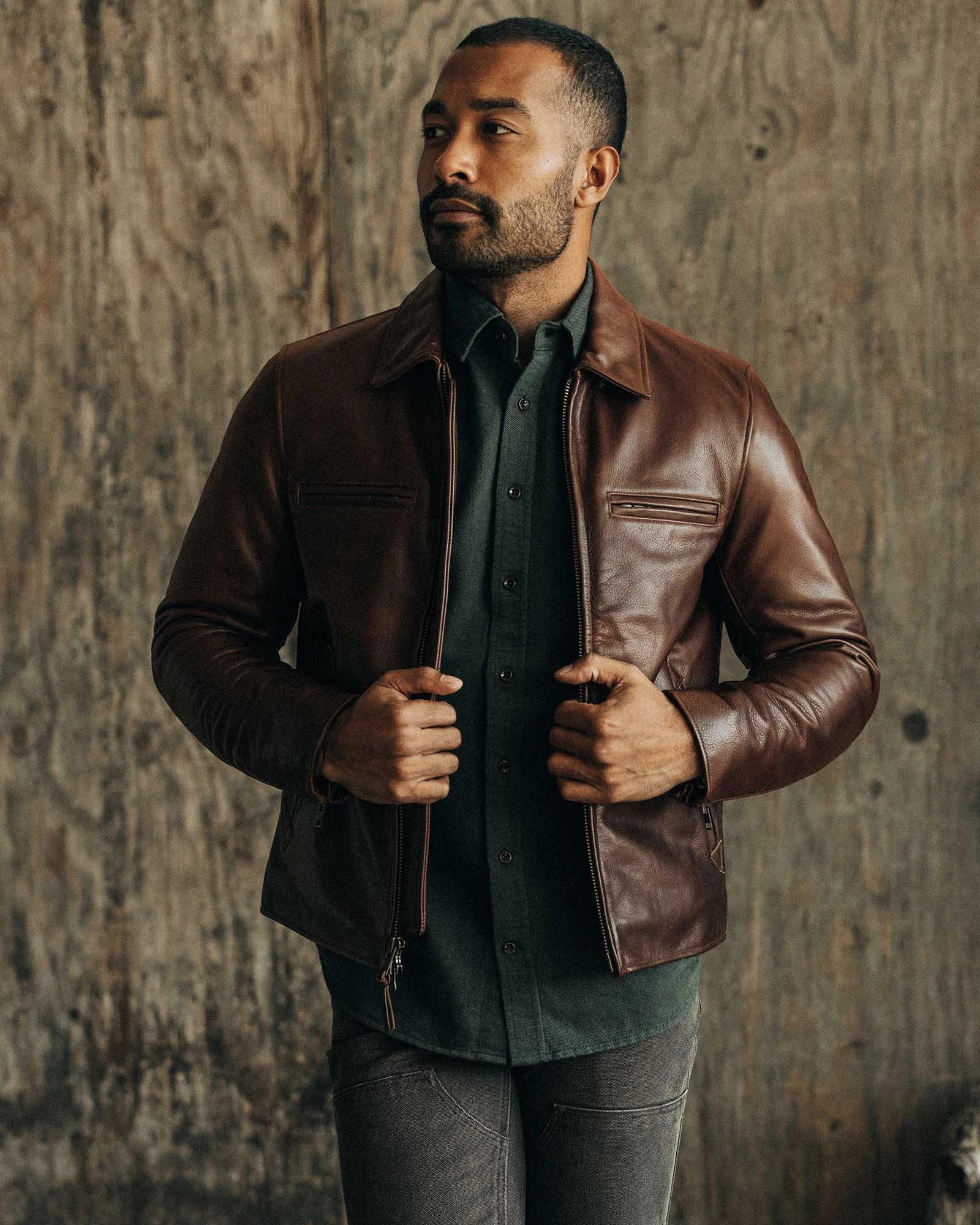 The Moto Jacket in Espresso Steerhide Structured Fit