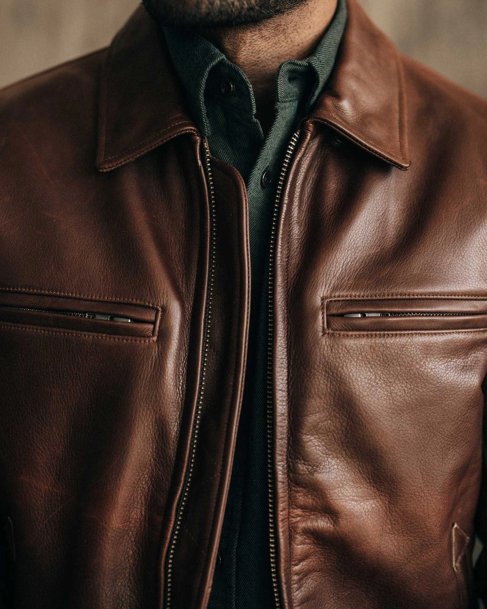 The Moto Jacket in Espresso Steerhide Anti Slip Collar Last