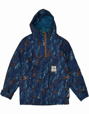 WED ZE Boys Graphic Hooded Windbreaker Jacket 11-12 Years Navy Blue Breathable wear Fashion Finish