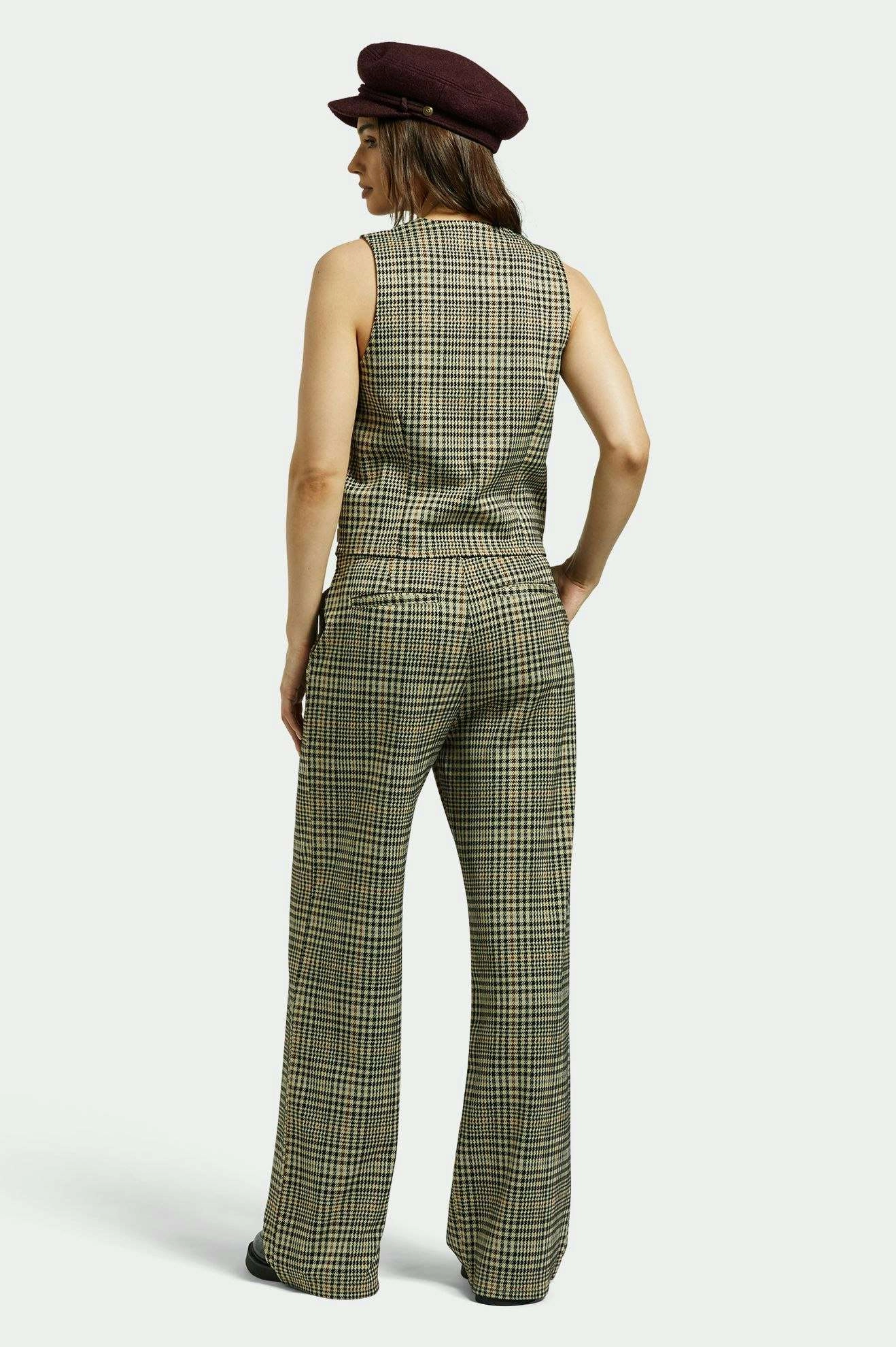 Menswear Plaid Leisure Trouser Pant - Winter White/Black Plaid NonSlipInnerGrip Elastic waist