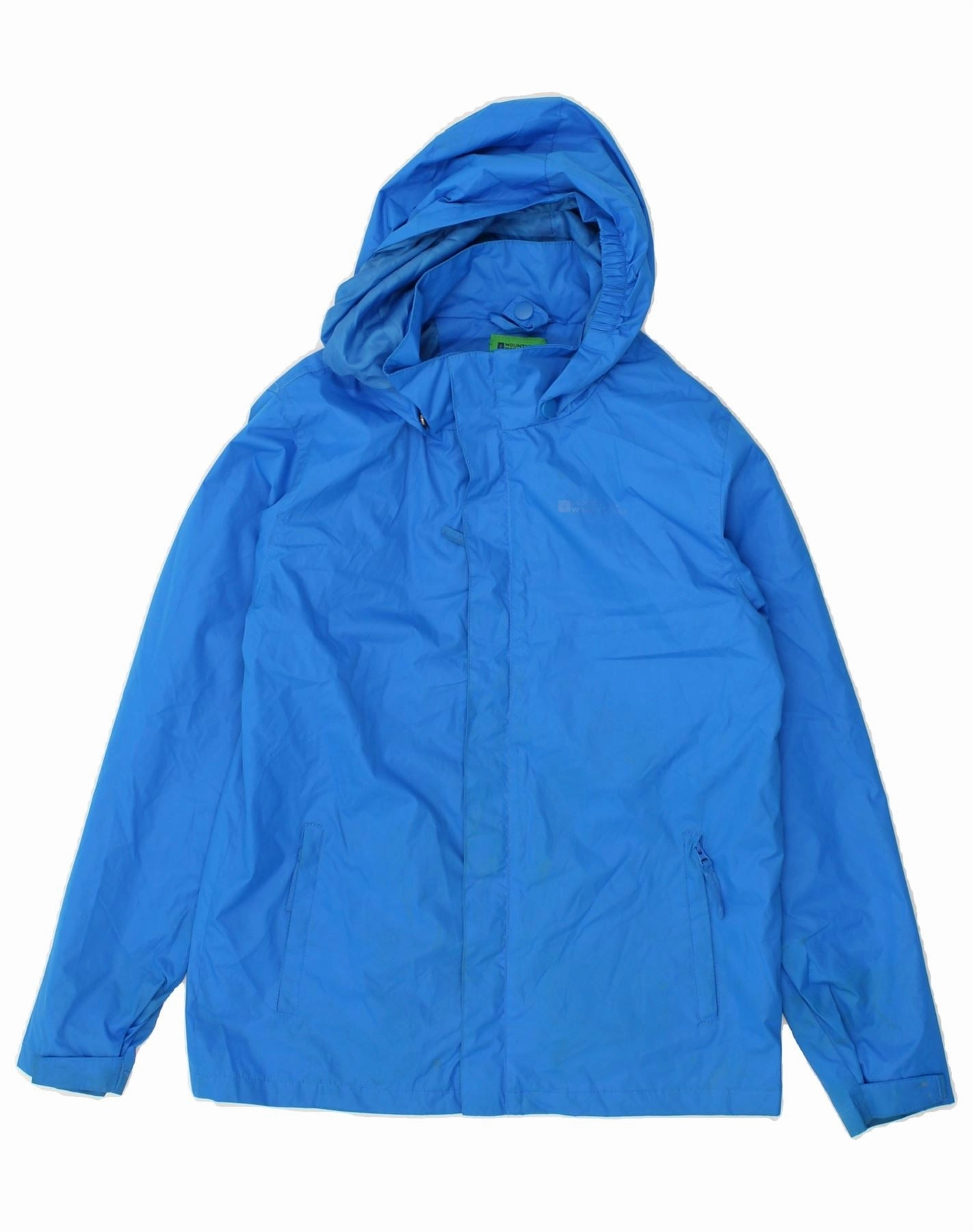 Layered Collar Design Weather resistant MOUNTAIN WAREHOUSE Boys Hooded Rain Jacket 11-12 Years Blue Nylon