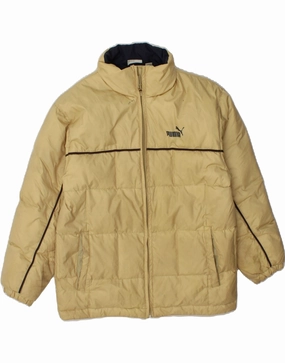 PUMA Boys Padded Jacket 11-12 Years Beige Nylon Bold Lines