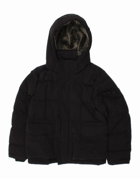 snowboarder Water Repellent Finish WOOLRICH Boys Hooded Padded Jacket 7-8 Years Black Polyester