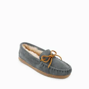 Women's Sheepskin Hardsole Moccasins In Charcoal Food Market