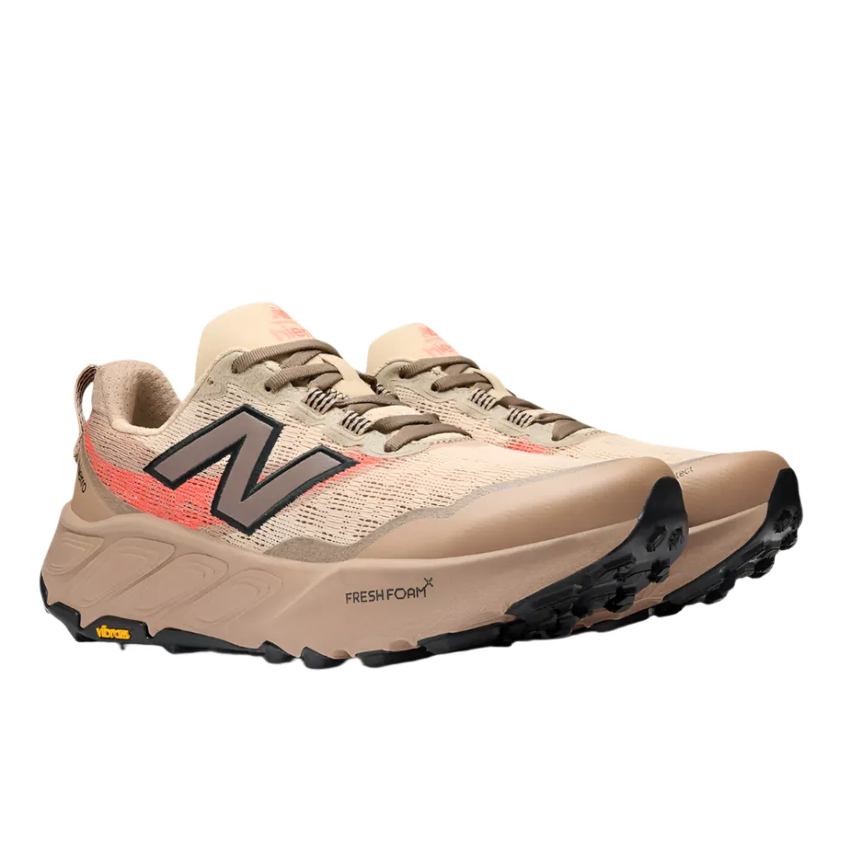 Torsional Rigidity System Adult - sized New Balance Men's Hierro V9 Trail Shoes in Desert Clay/Earth Shadow/Urgent Red AW25