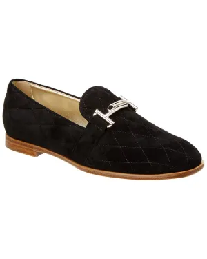 TOD??s Double T Matelasse Suede Moccasin Even Pace Free Steps