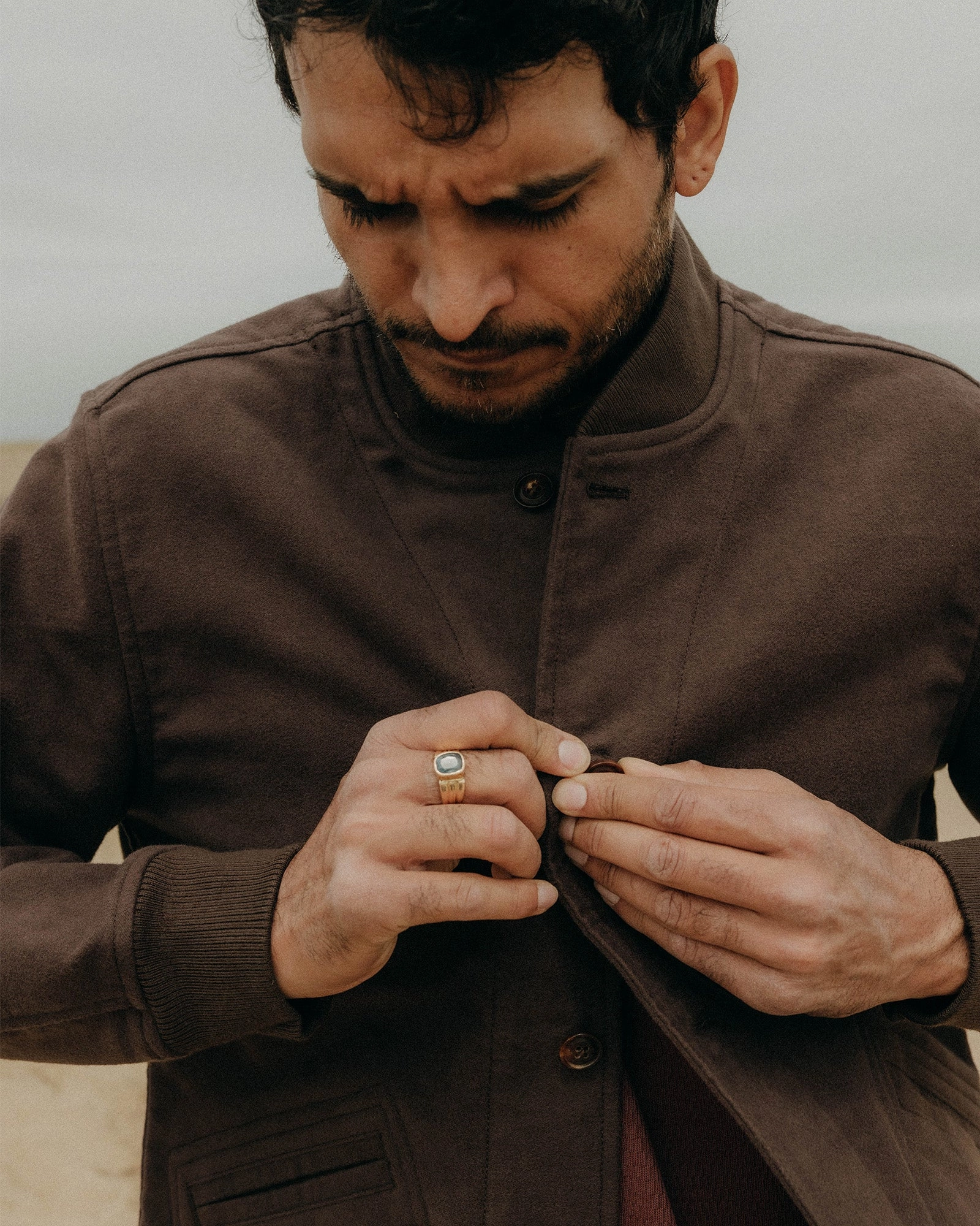 beachgoer Lightweight Fit The Clark Bomber in Soil Moleskin