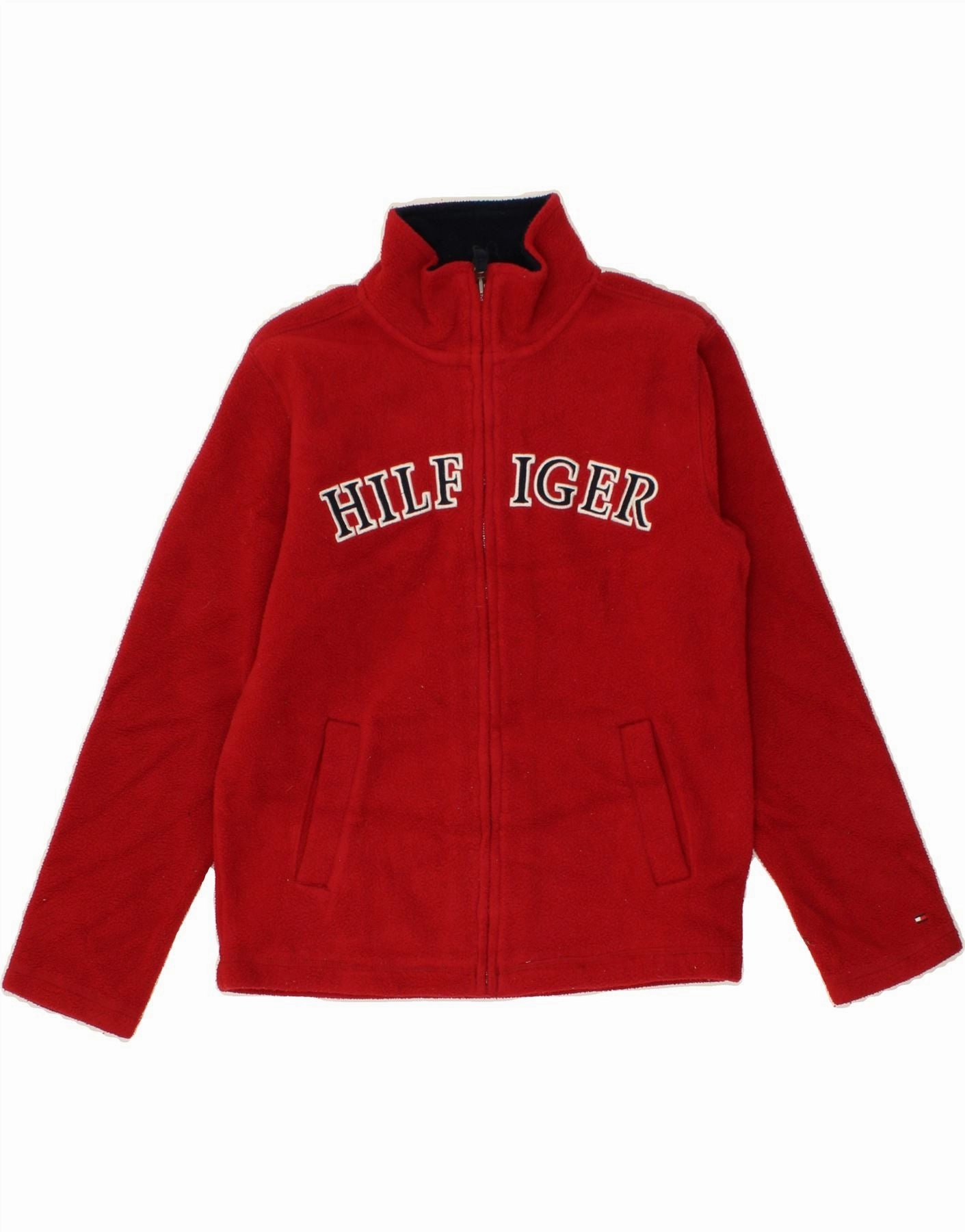Illustrate TOMMY HILFIGER Boys Graphic Fleece Jacket 8-9 Years Medium Red Polyester