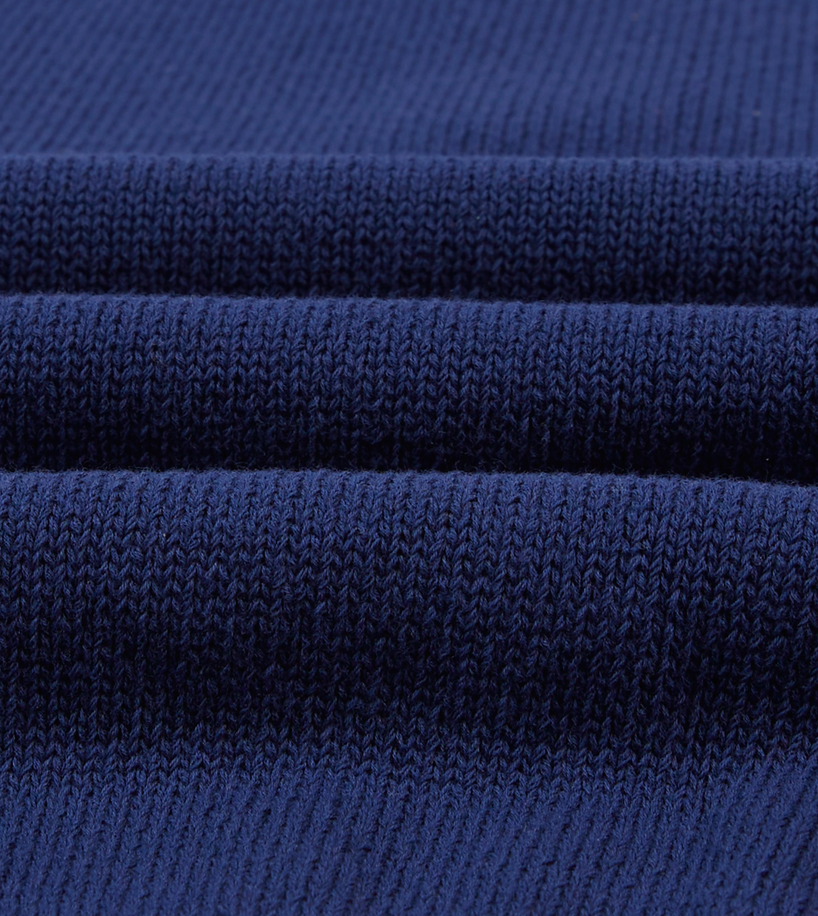 Blue Knitted Crepe Cotton Short-Sleeve Polo Shirt Mass produced