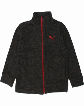 PUMA Boys Fleece Jacket 8-9 Years Medium  Grey Flecked Polyester Outdoor Protection Urban Edge