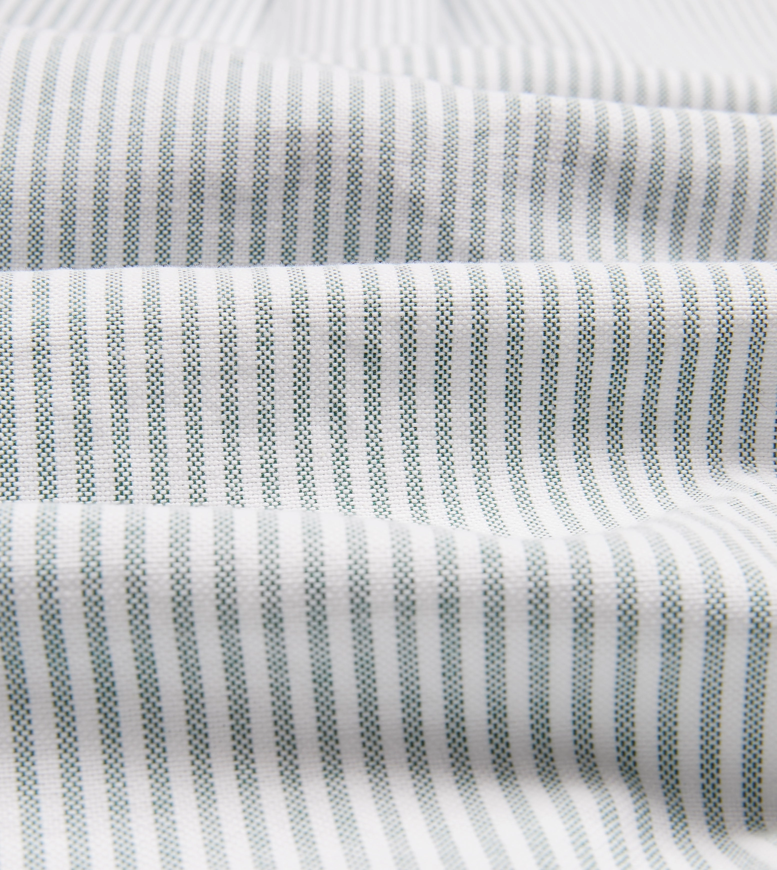 Light Green Ticking Stripe Cotton Oxford Cloth Button-Down Shirt Winter Retreat