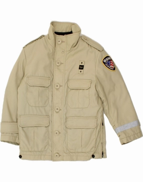 BLAUER Boys Utility Jacket 7-8 Years Beige City Ready Rain Blocker