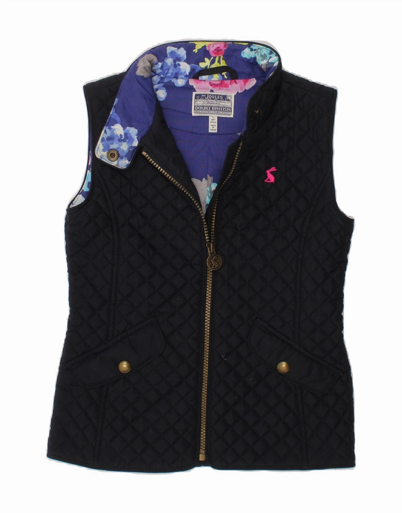 suitable for cultural festivals JOULES Boys Quilted Gilet 6-7 Years Navy Blue Polyester