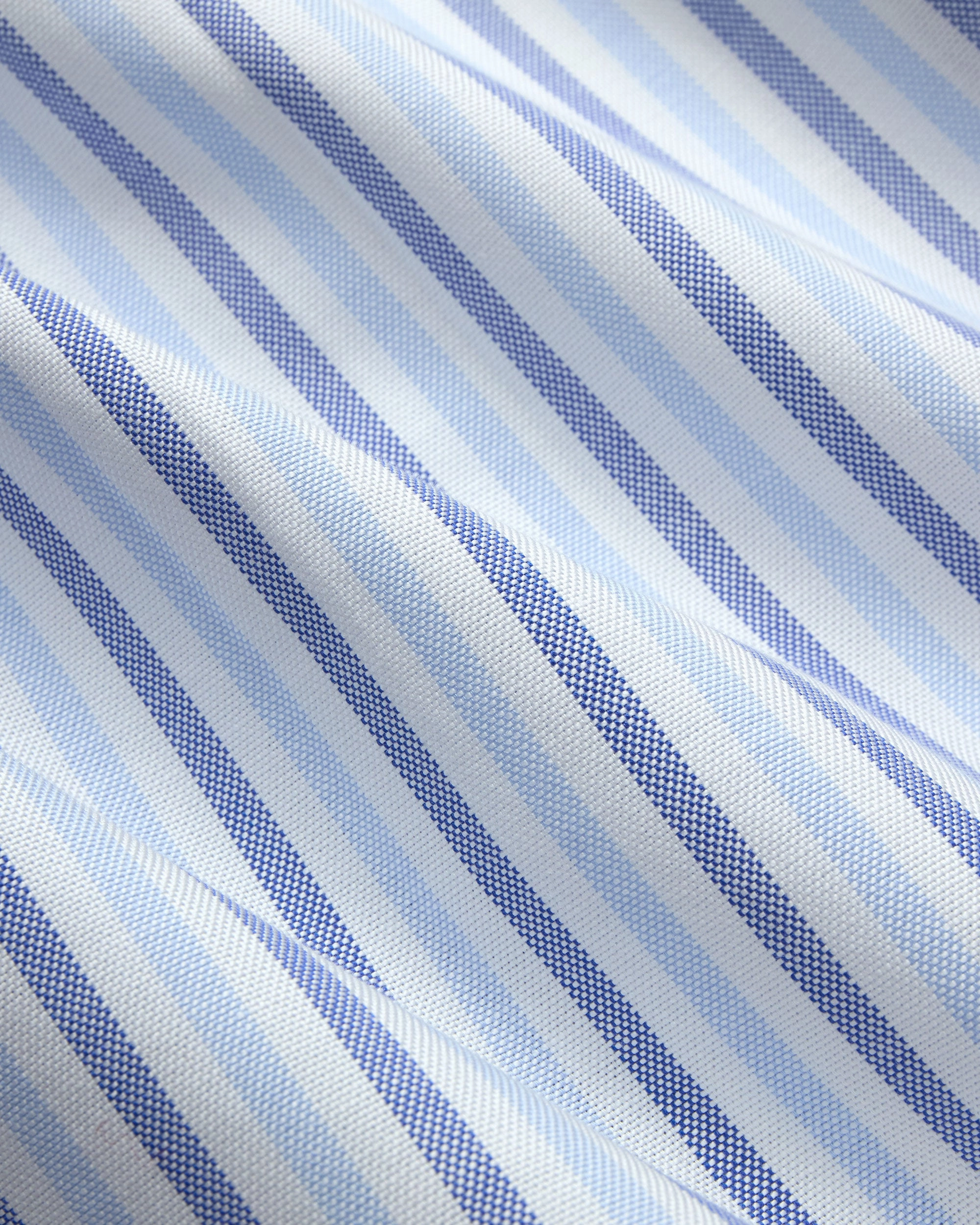 Made-in-USA Blue & Light Blue Bold Stripe Oxford Sport Shirt - Classic Fit Bold Prints