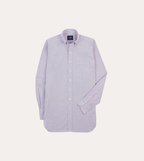 Eco Dye Technique Lilac Cotton Oxford Cloth Button-Down Shirt