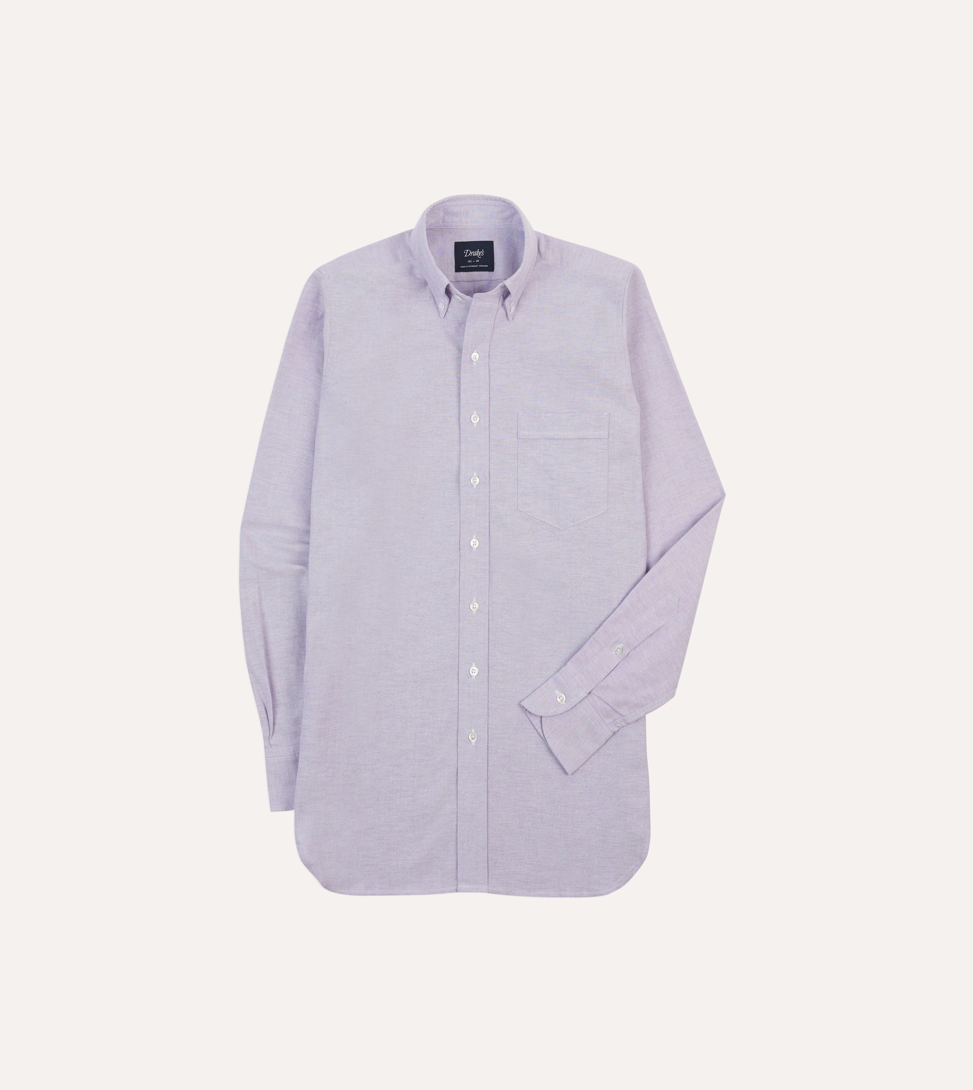 Eco Dye Technique Lilac Cotton Oxford Cloth Button-Down Shirt