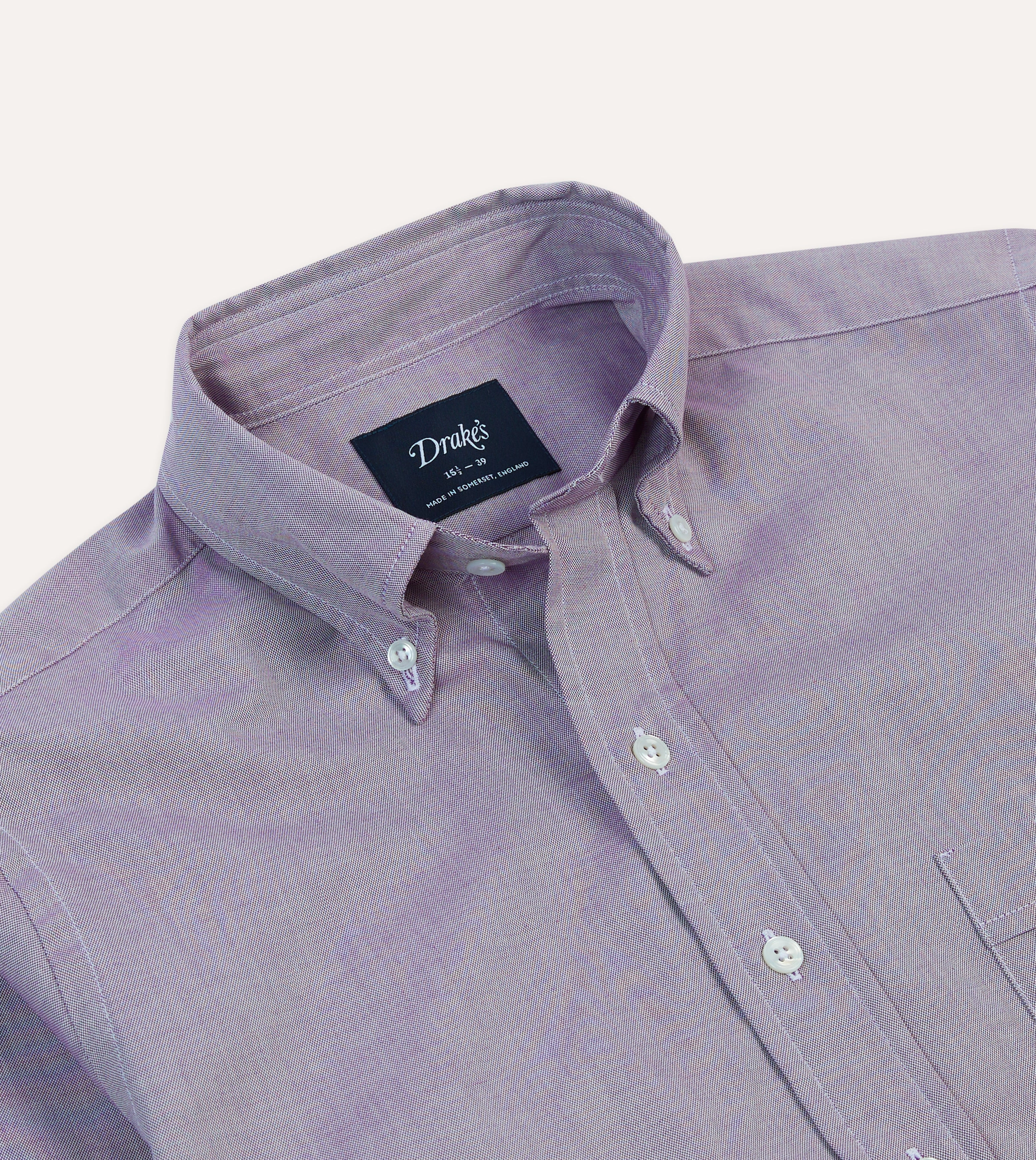 Lilac Pinpoint Oxford Cotton Cloth Button-Down Shirt Comfortable Wear Urban Wear
