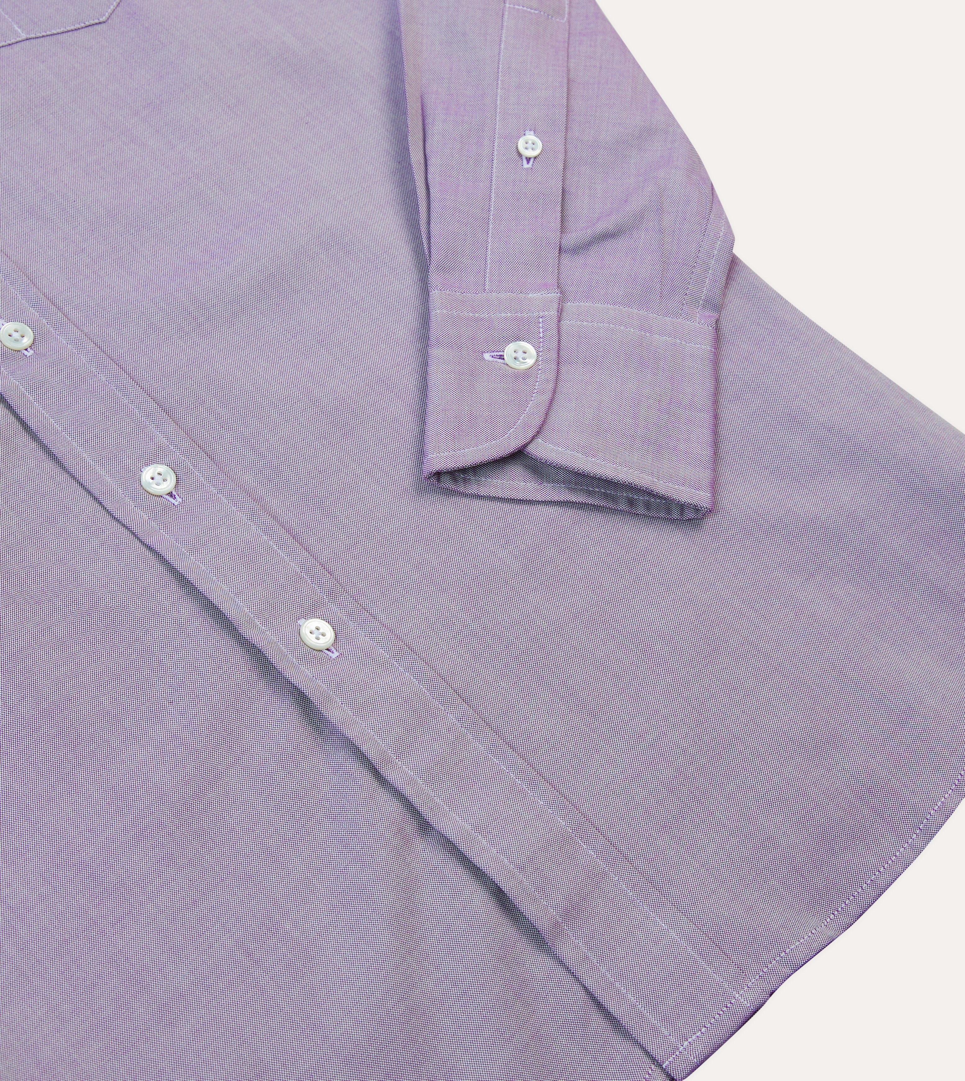Lilac Pinpoint Oxford Cotton Cloth Button-Down Shirt Multi Functional Pockets Fall Fashion