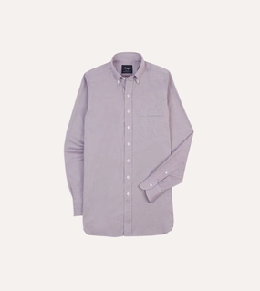 Lilac Pinpoint Oxford Cotton Cloth Button-Down Shirt Embellished Neckline Chambray Fabric