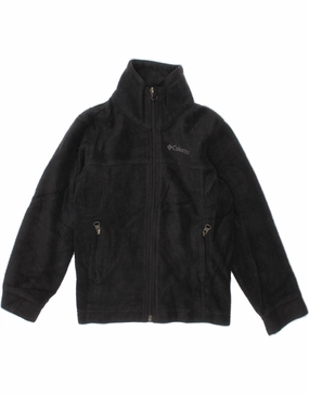 COLUMBIA Boys Fleece Jacket 4-5 Years 2XS Black Polyester Cherish
